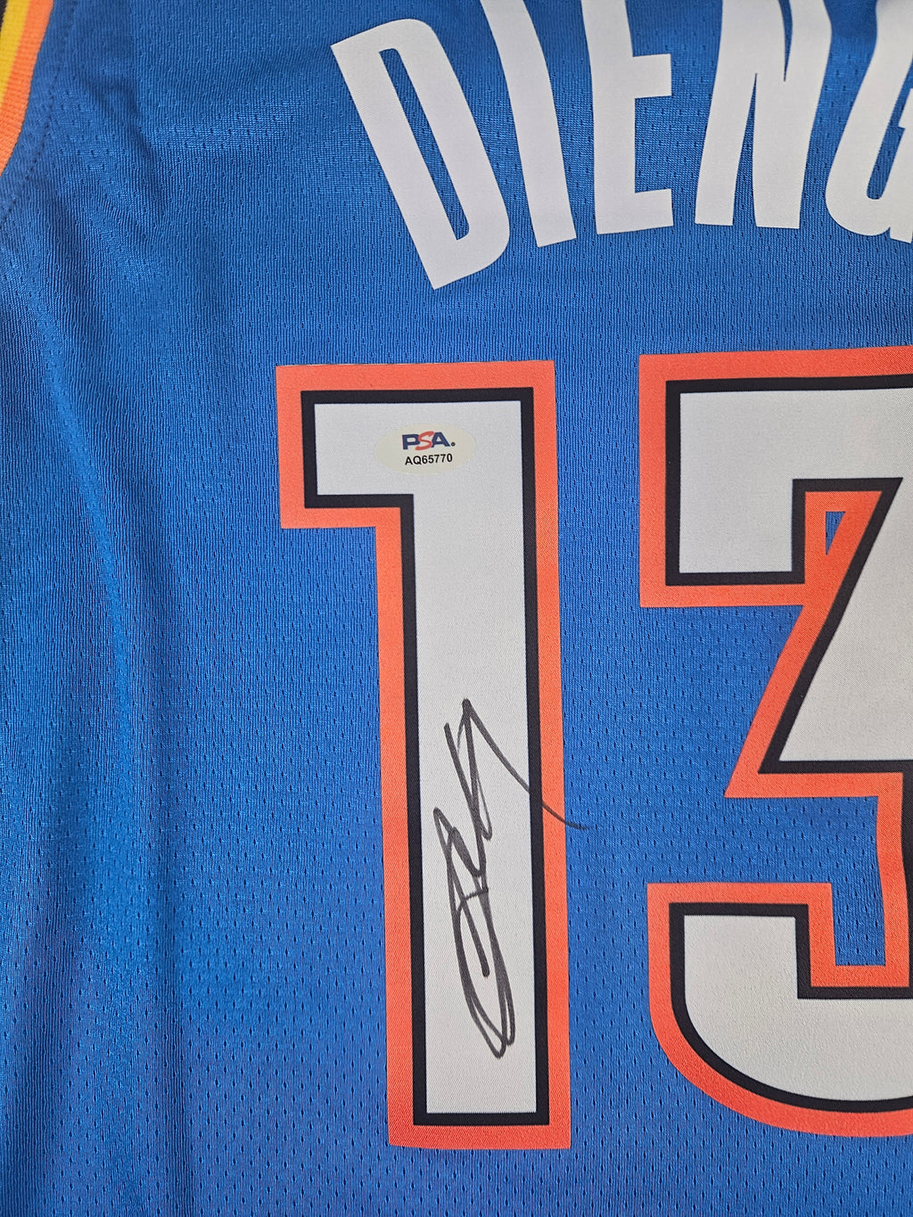 Ousmane Dieng Signed Autographed Oklahoma City Thunder Jersey PSA Certified