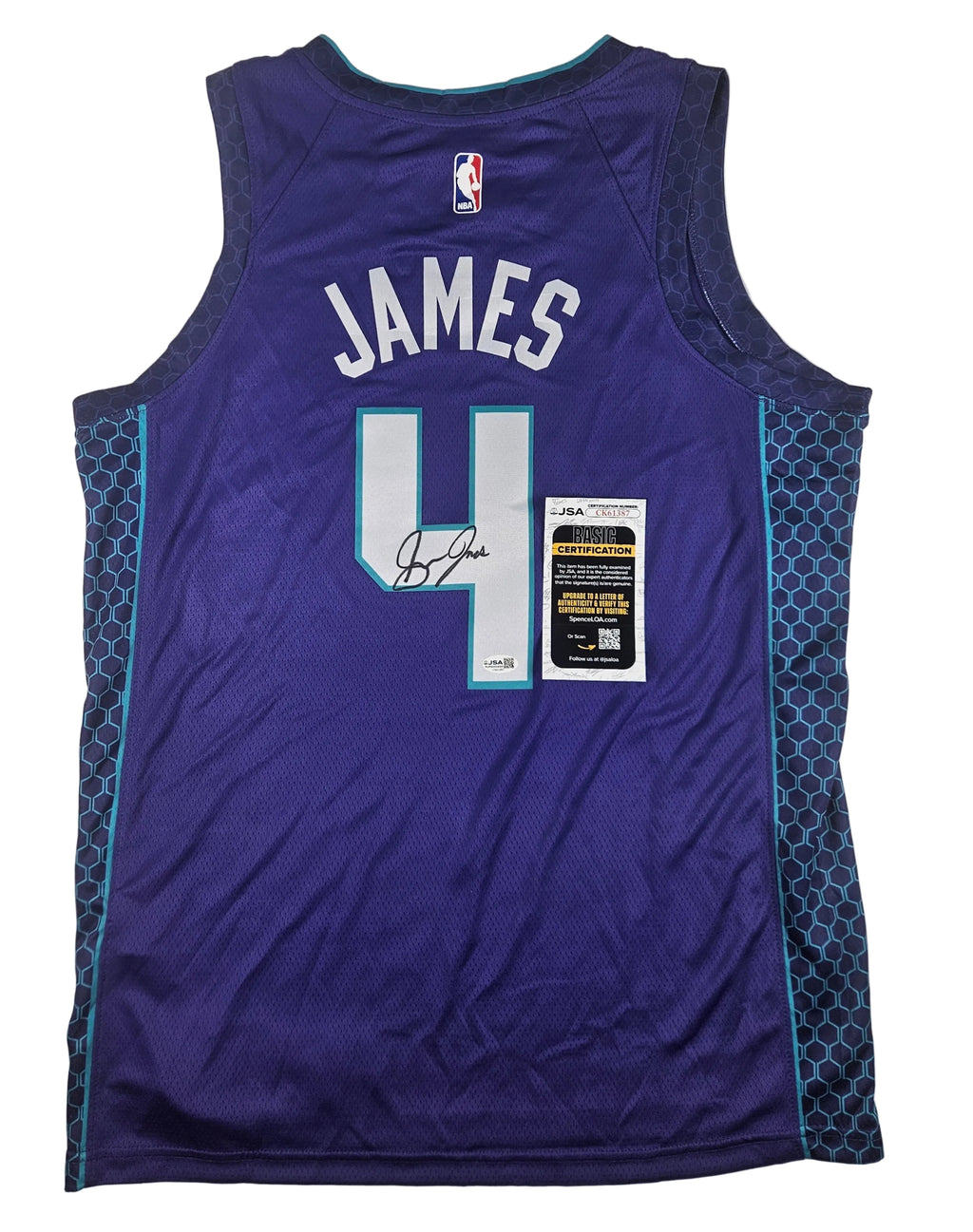 Sion James Signed Autographed Charlotte Hornets Jersey JSA COA