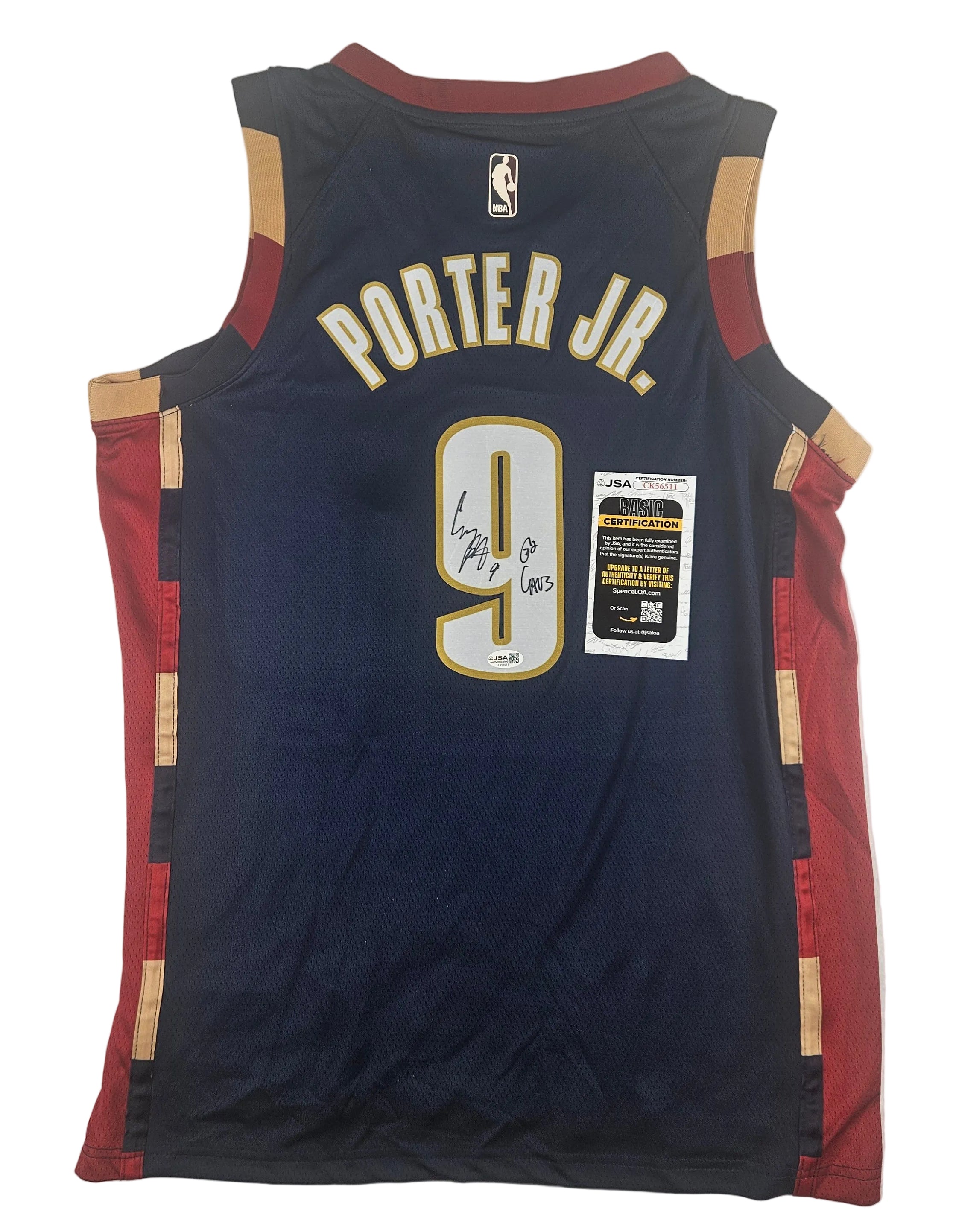 Craig Porter Jr. Signed Autographed Cleveland Cavaliers Blue Jersey JSA COA