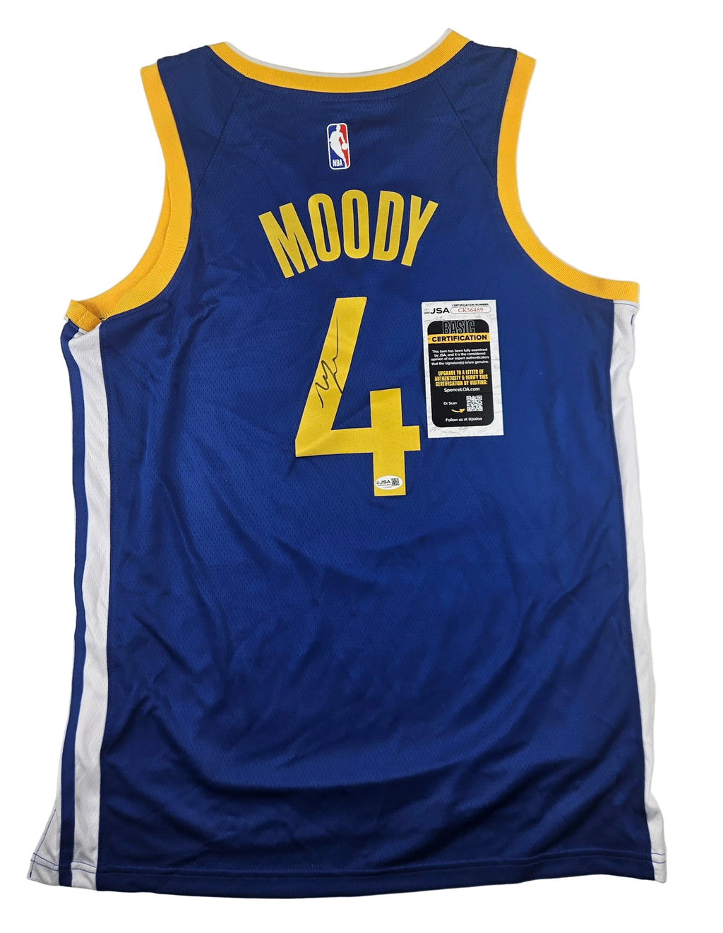 Moses Moody Signed Autographed Golden State Warriors Jersey JSA COA