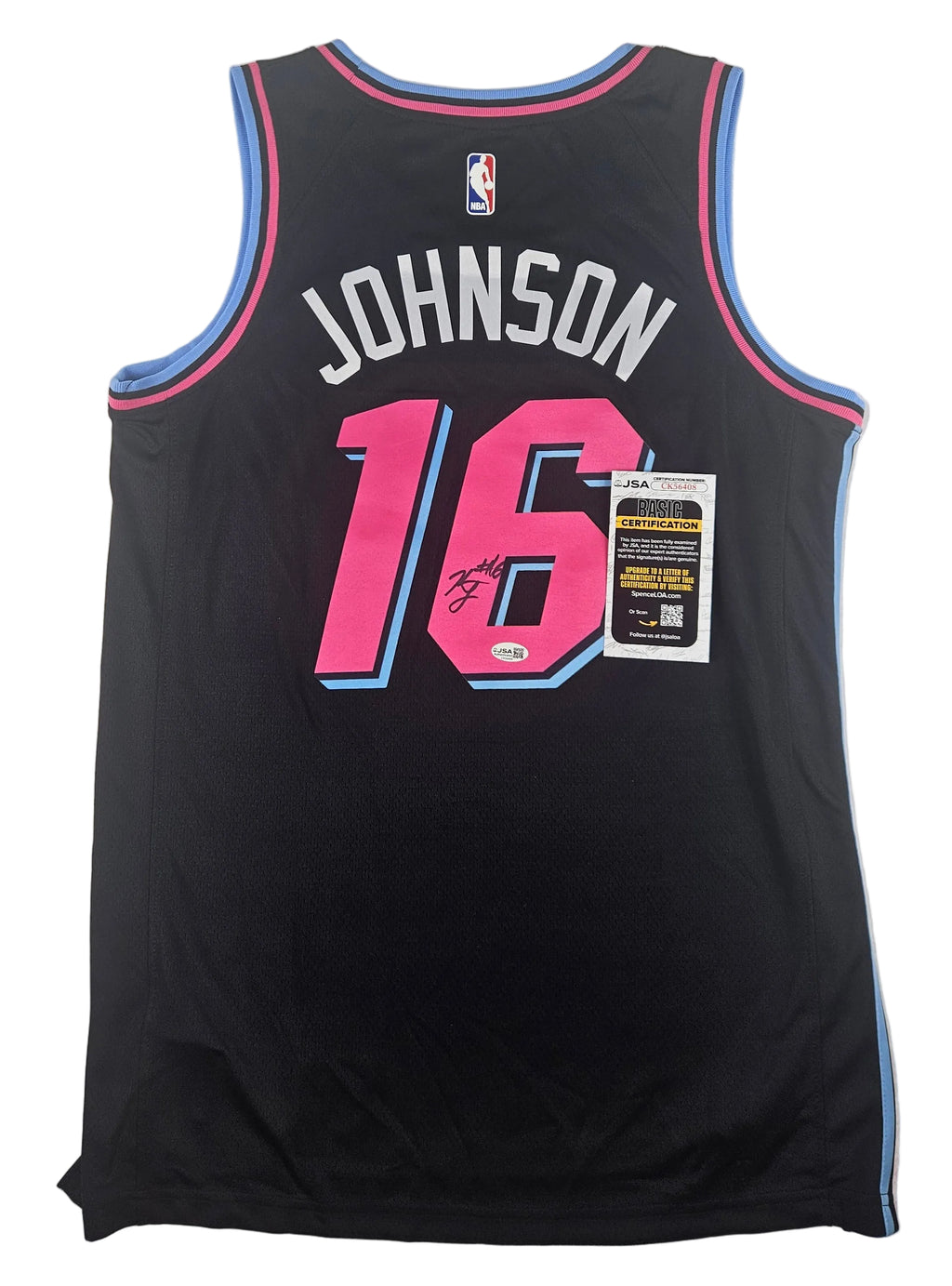 Keshad Johnson Signed Autographed Miami Heat Jersey JSA COA