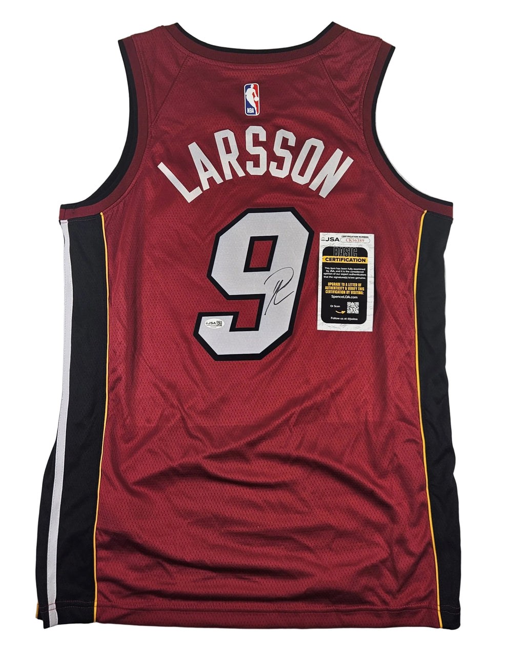 Pelle Larsson Signed Autographed Miami Heat Jersey JSA COA