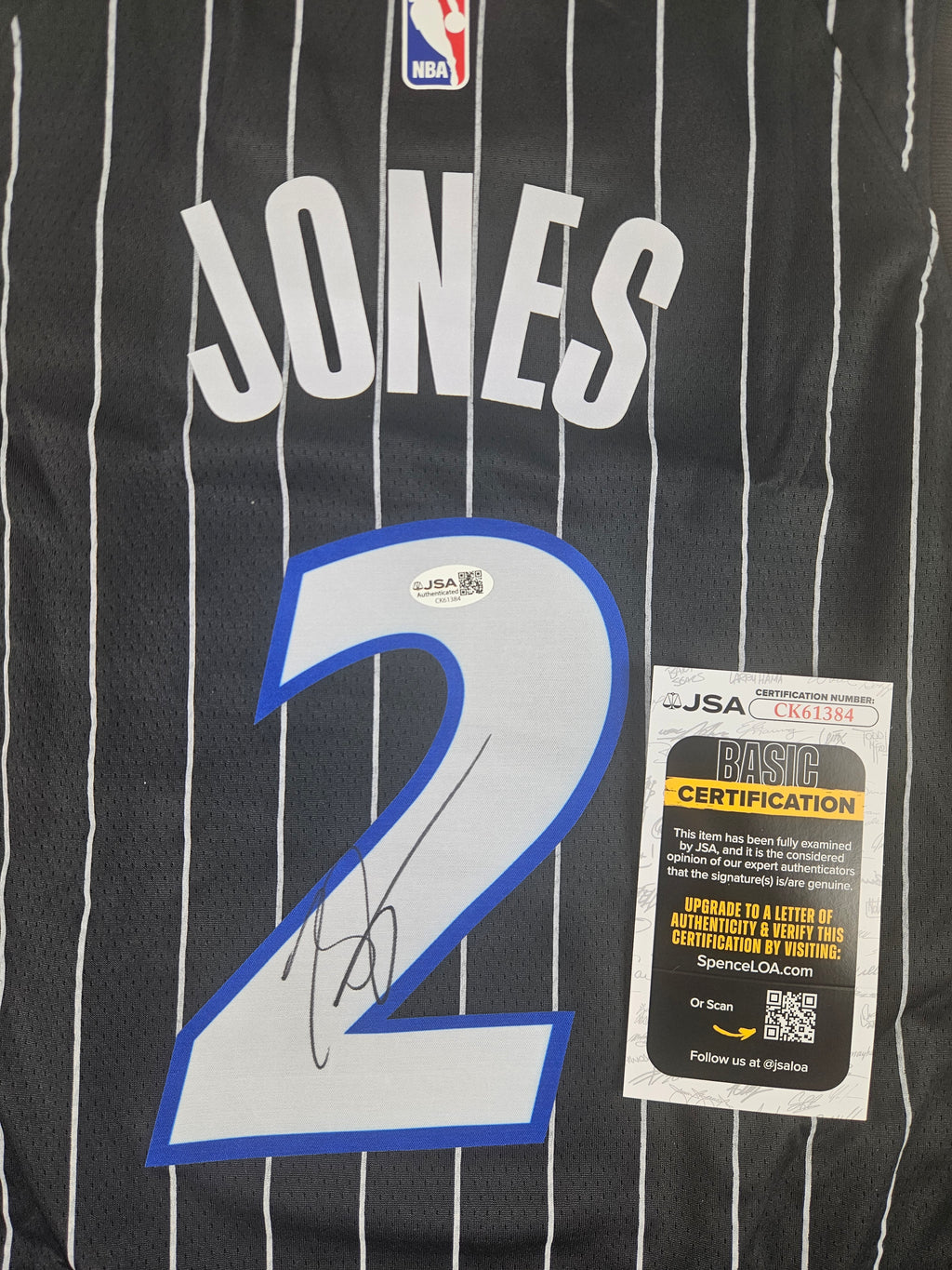 Tyus Jones Signed Autographed Orlando Magic Jersey JSA COA