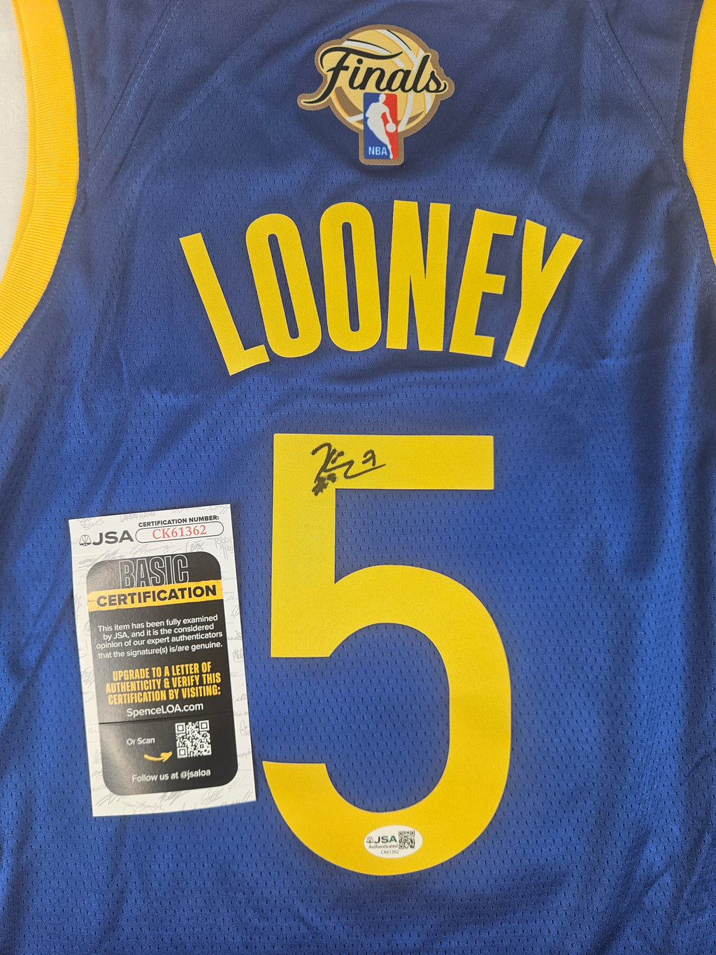 Kevon Looney Signed Autograph Golden State Warriors Jersey JSA COA