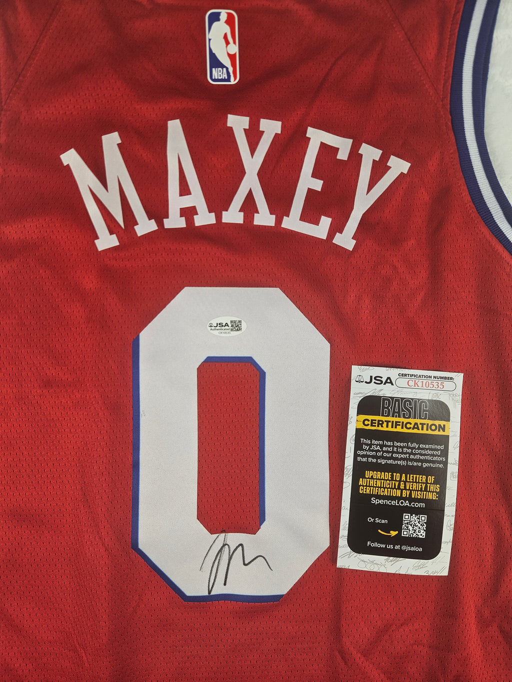 Tyrese Maxey Signed Autographed Philadelphia 76ers Jersey JSA COA