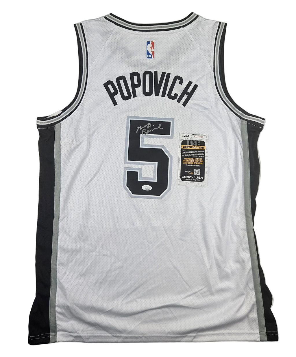 Gregg Popovich Signed Autographed San Antonio Spurs Jersey JSA COA