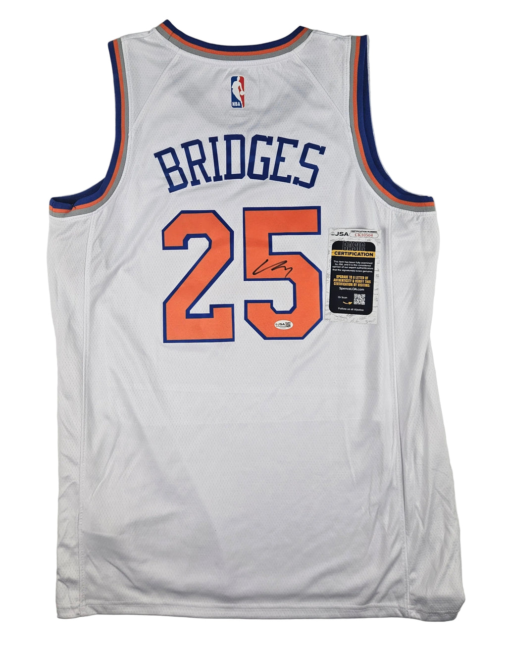Mikal Bridges Signed Autographed Jersey New York Knicks JSA COA