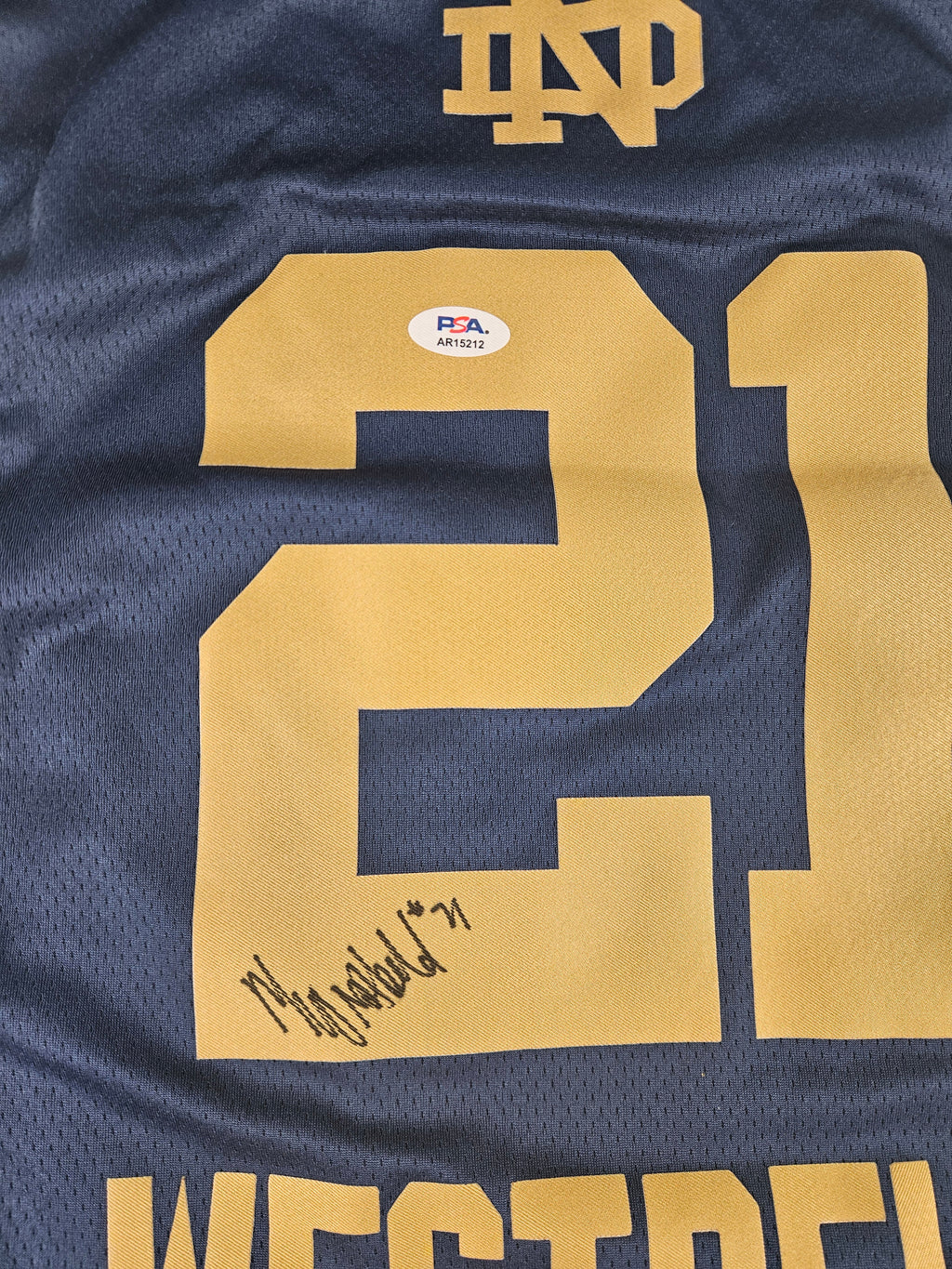 Maddy Westbeld Signed Autographed Notre Dame Fighting Irish Jersey PSA Certified