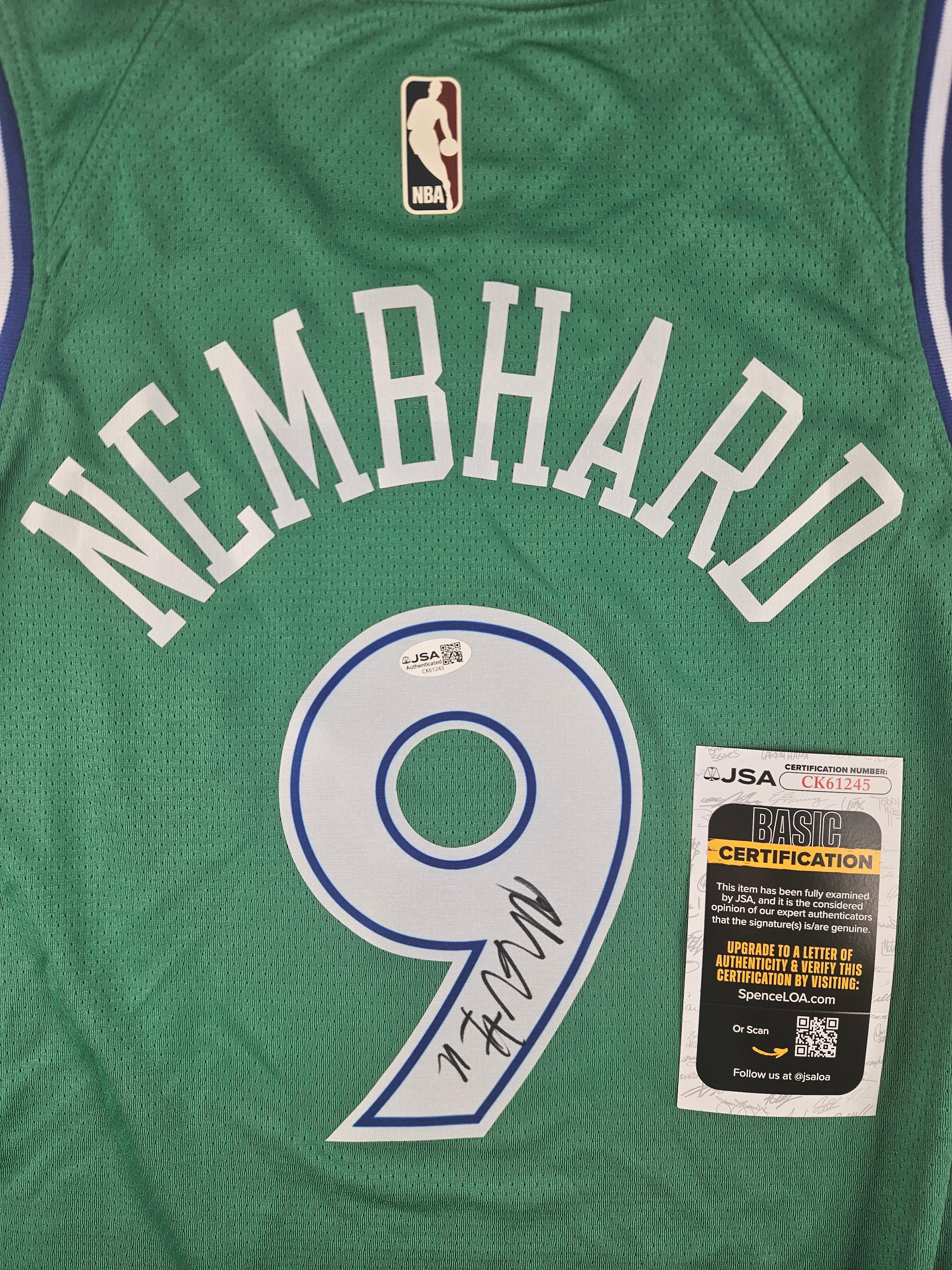 Ryan Nembhard Signed Autographed Dallas Mavericks Green Jersey JSA COA