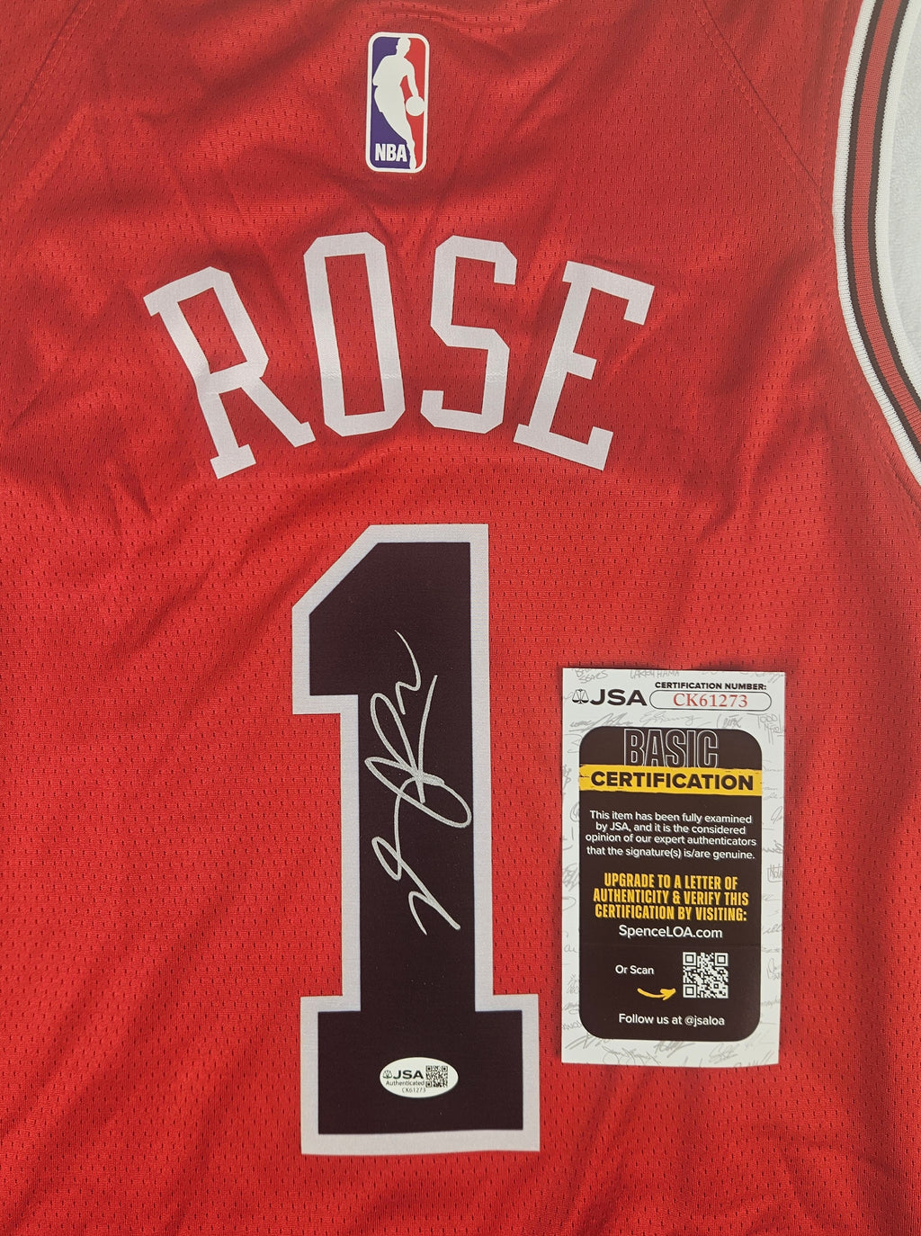 Derrick Rose Signed Autographed Chicago Bulls Jersey JSA COA