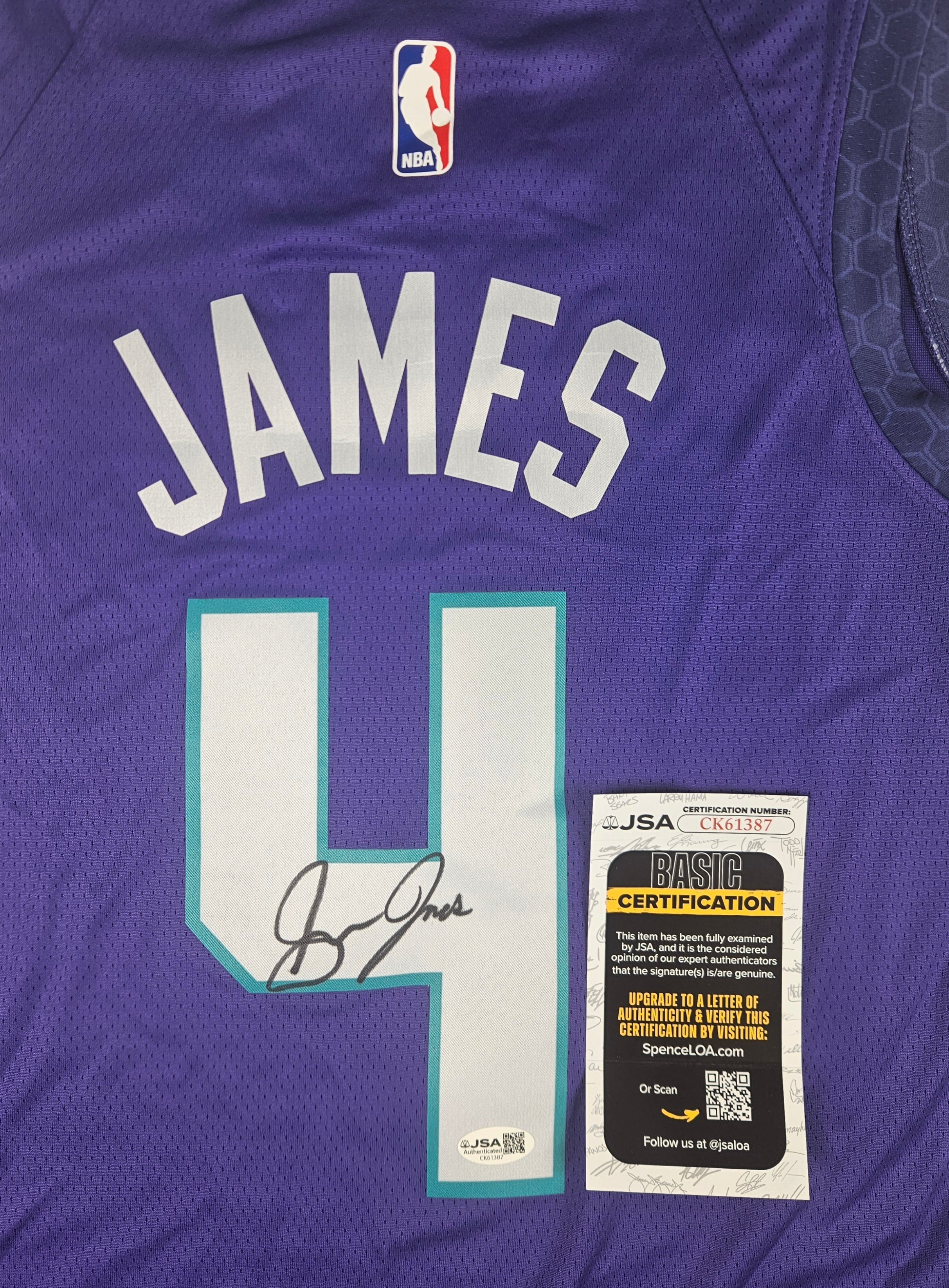 Sion James Signed Autographed Charlotte Hornets Jersey JSA COA