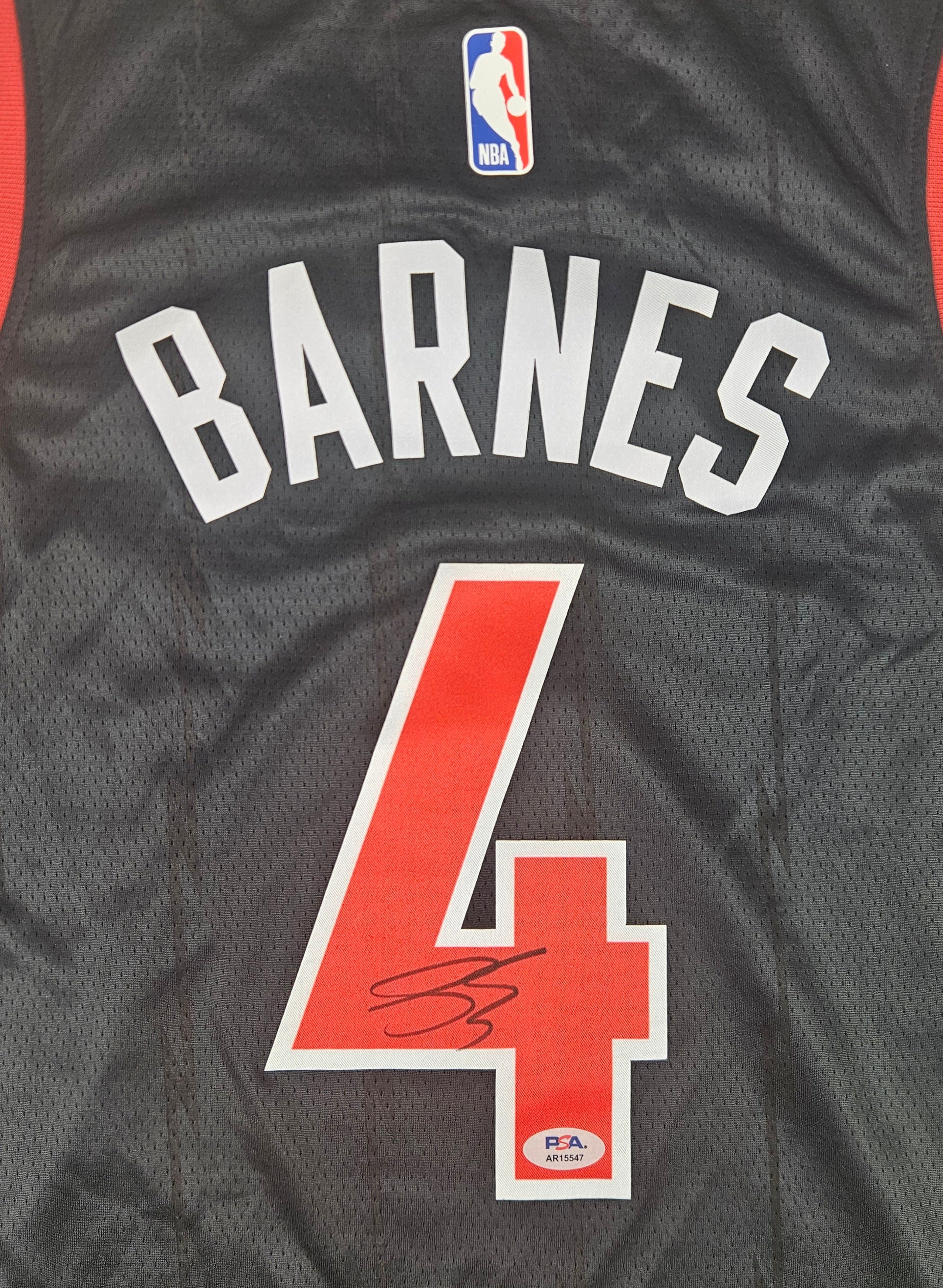 Scottie Barnes Signed Autographed Toronto Raptors Black Jersey PSA Certified