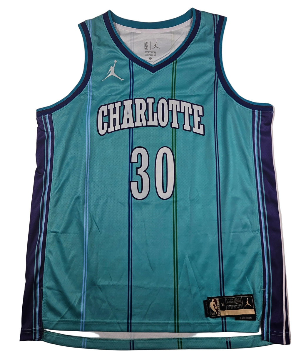 Dell Curry Signed Autographed Charlotte Hornets Teal Jersey JSA COA