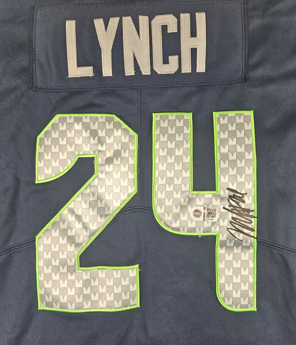 Marshawn Lynch Signed Autographed Seattle Seahawks Jersey Swau Certified
