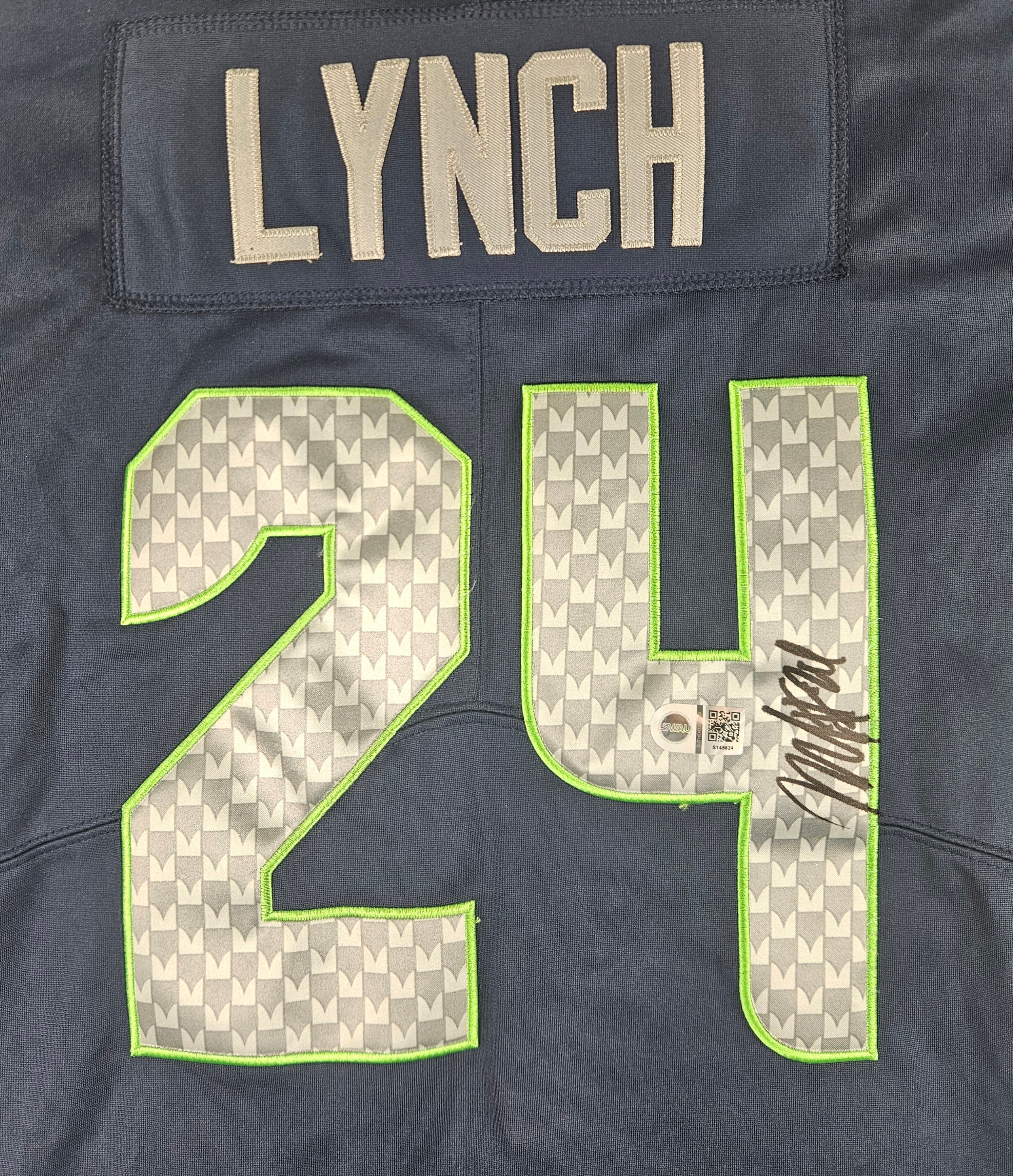 Marshawn Lynch Signed Autographed Seattle Seahawks Jersey Swau Certified