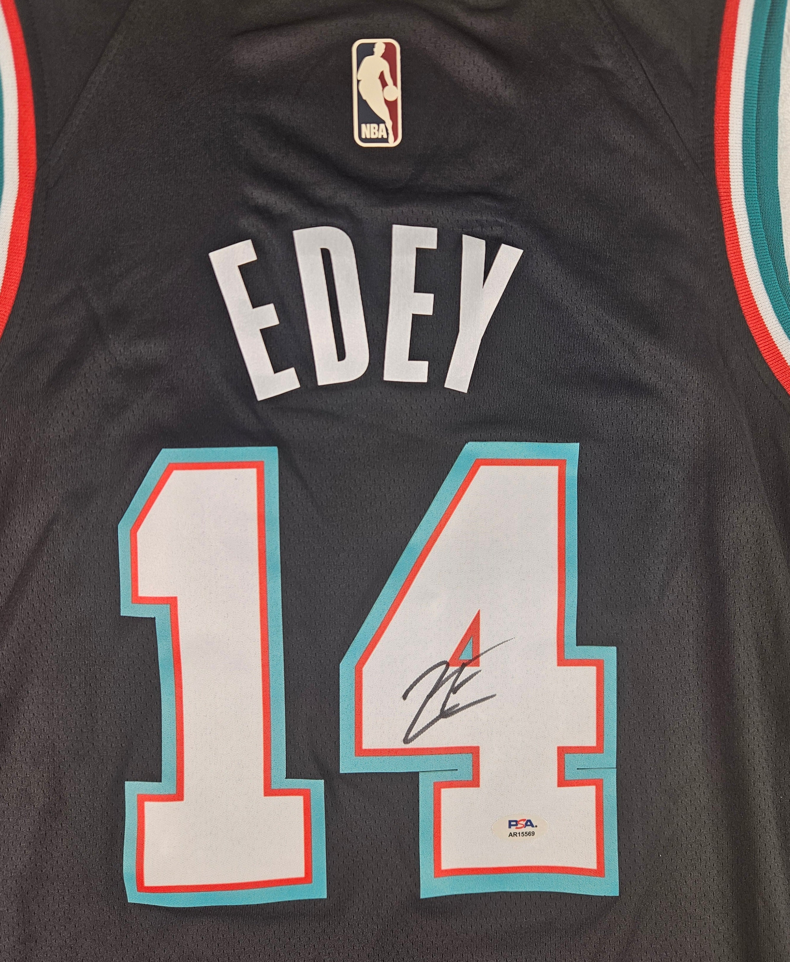 Zach Edey Signed Autographed Memphis Grizzlies Black Jersey PSA Certified