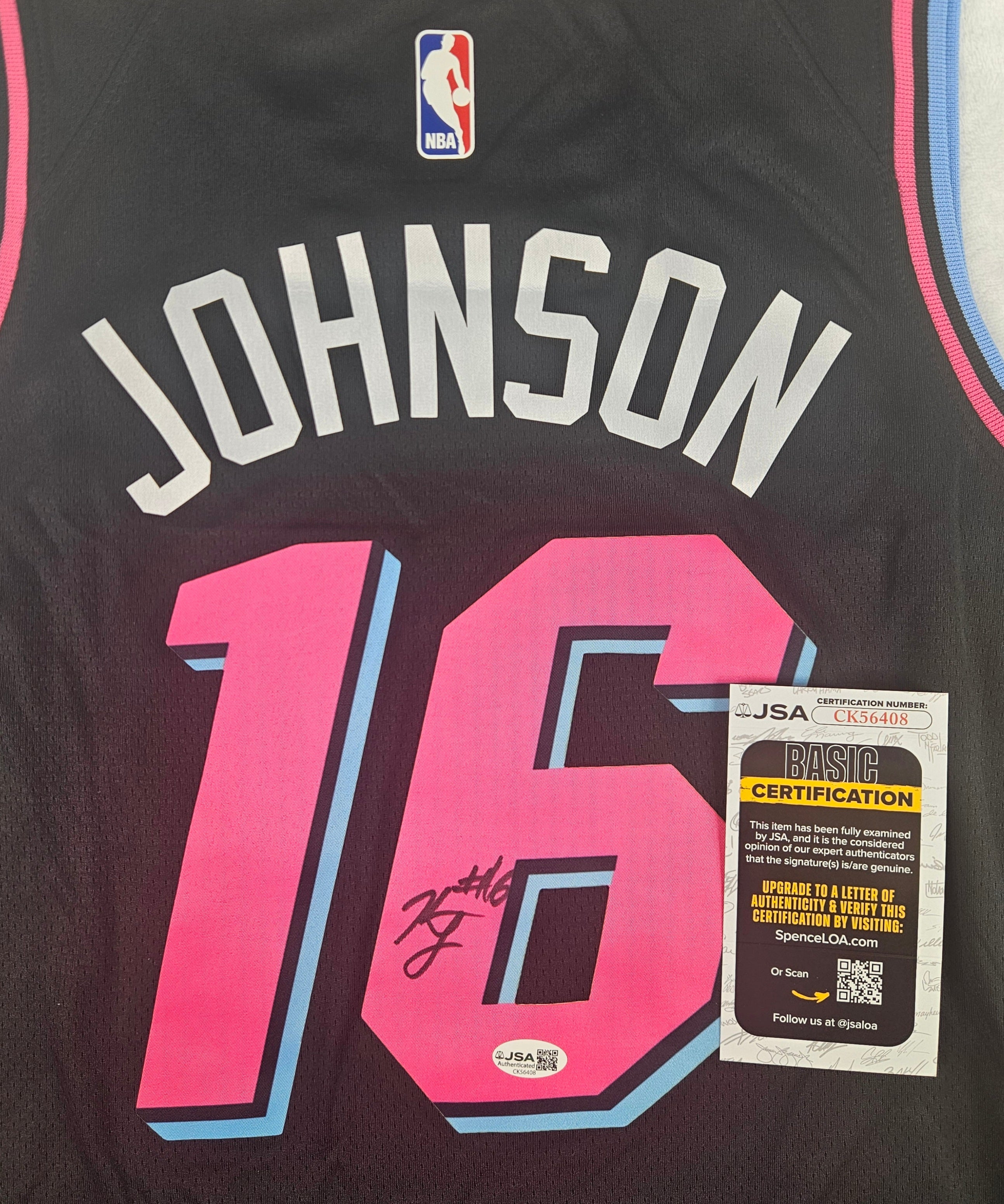 Keshad Johnson Signed Autographed Miami Heat Jersey JSA COA
