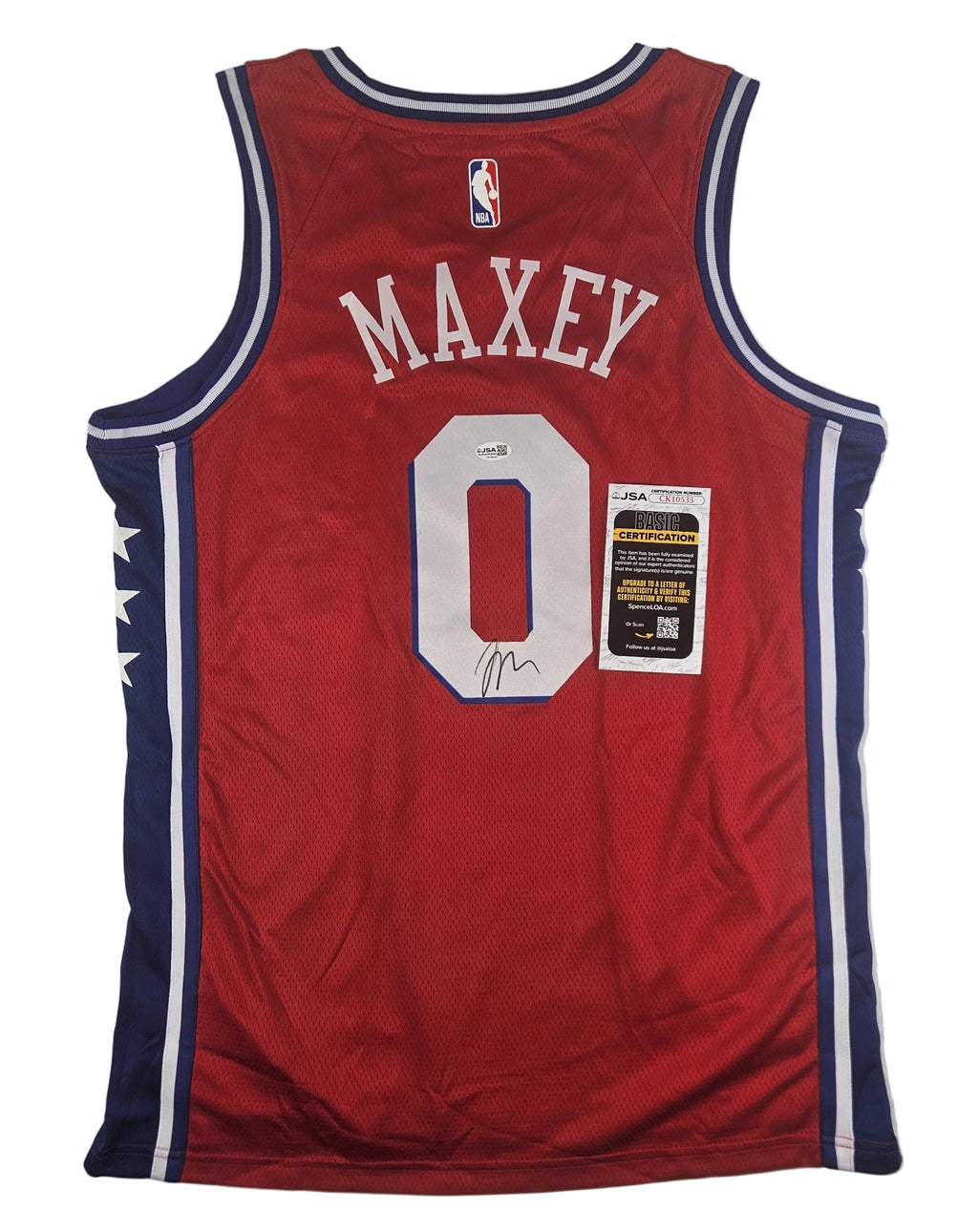 Tyrese Maxey Signed Autographed Philadelphia 76ers Jersey JSA COA