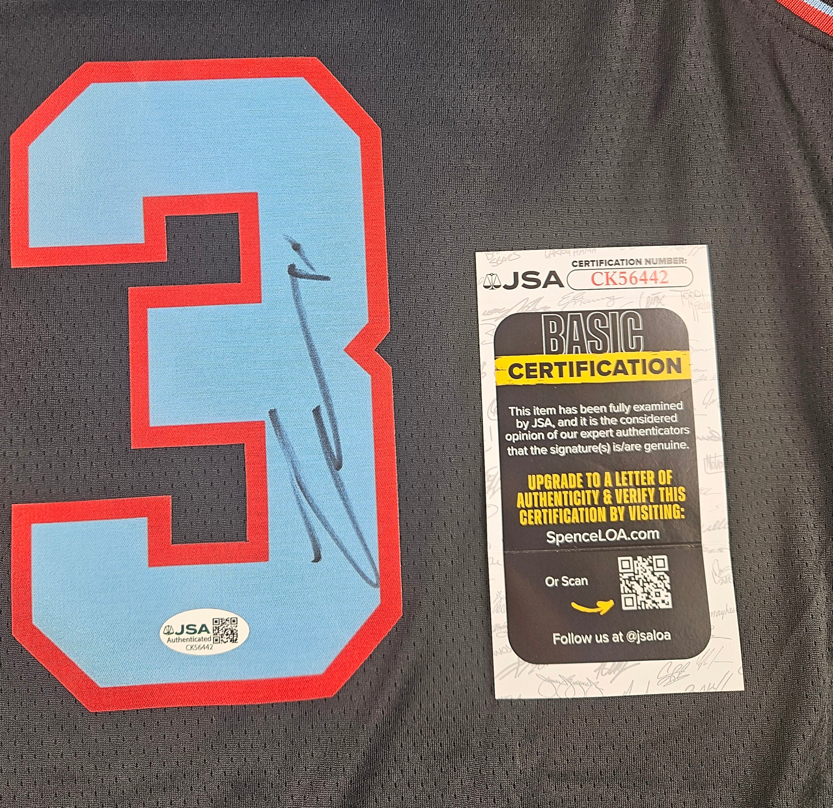 Josh Giddey Signed Autographed Chicago Bulls Black Jersey JSA COA