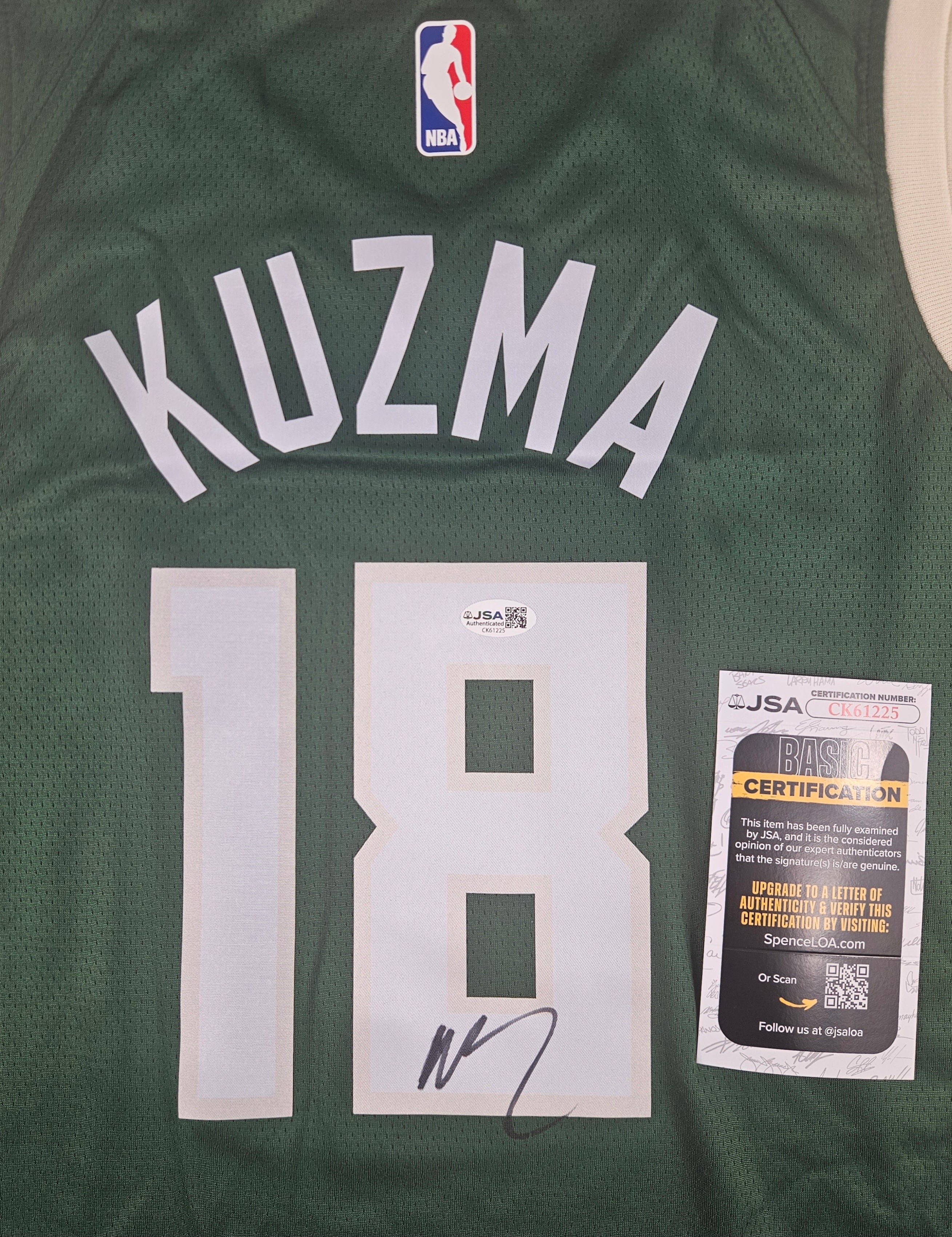 Kyle Kuzma Signed Autographed Milwaukee Bucks Jersey JSA COA