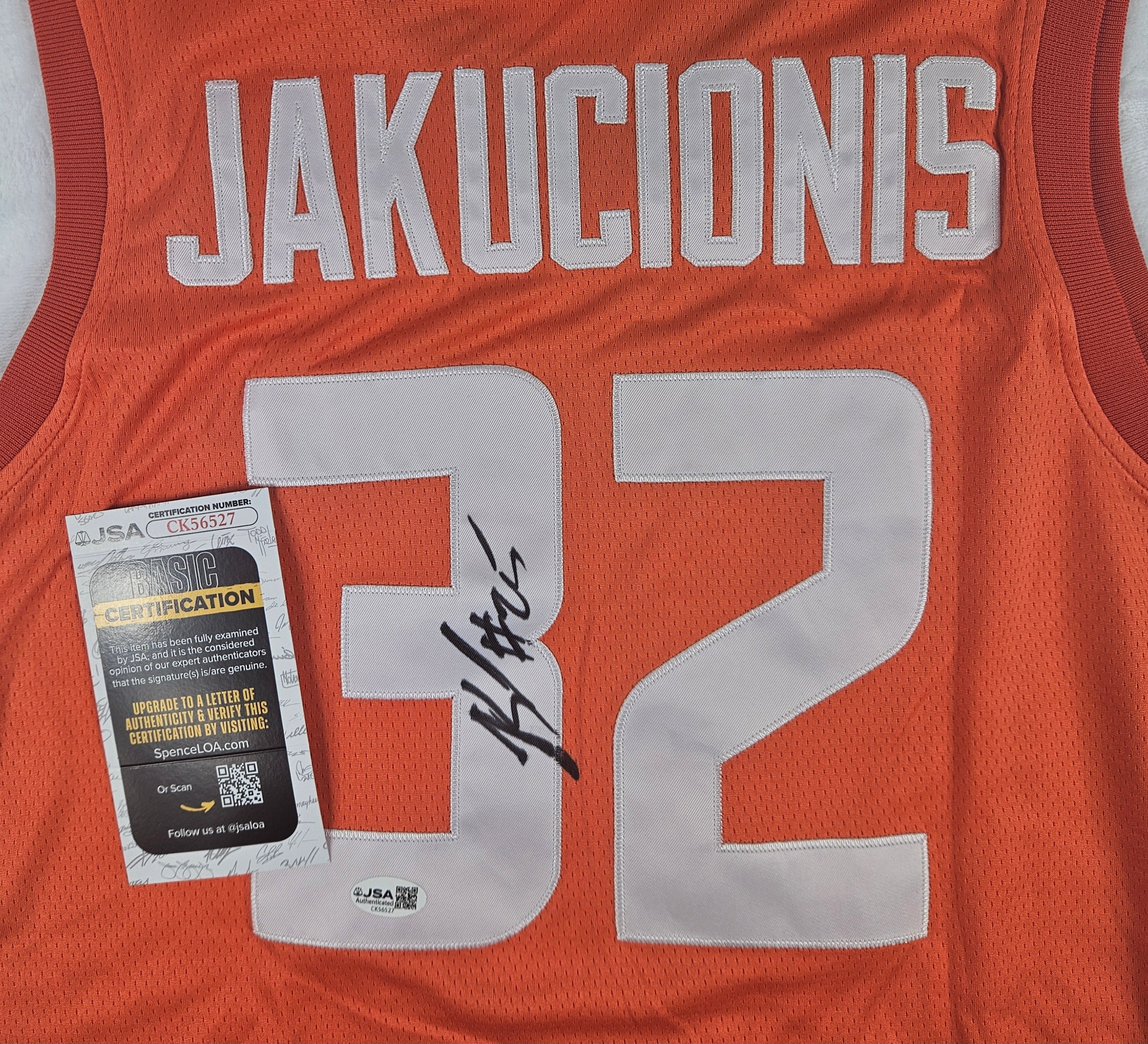 Kasparas Jakucionis Signed Autographed Illinois Fighting Illini Jersey JSA COA
