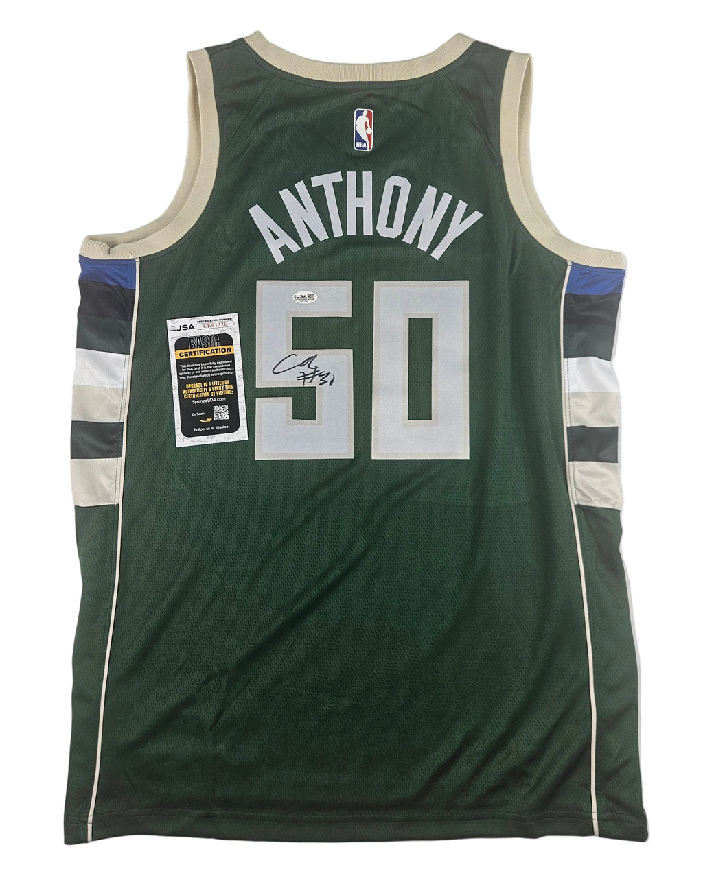 Cole Anthony Signed Autographed Milwaukee Bucks Jersey JSA COA
