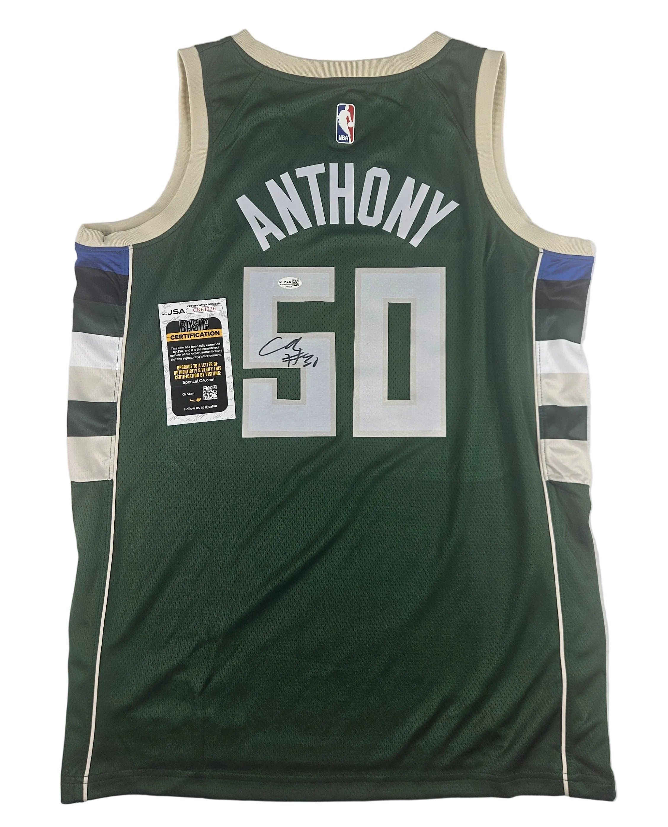 Cole Anthony Signed Autographed Milwaukee Bucks Jersey JSA COA