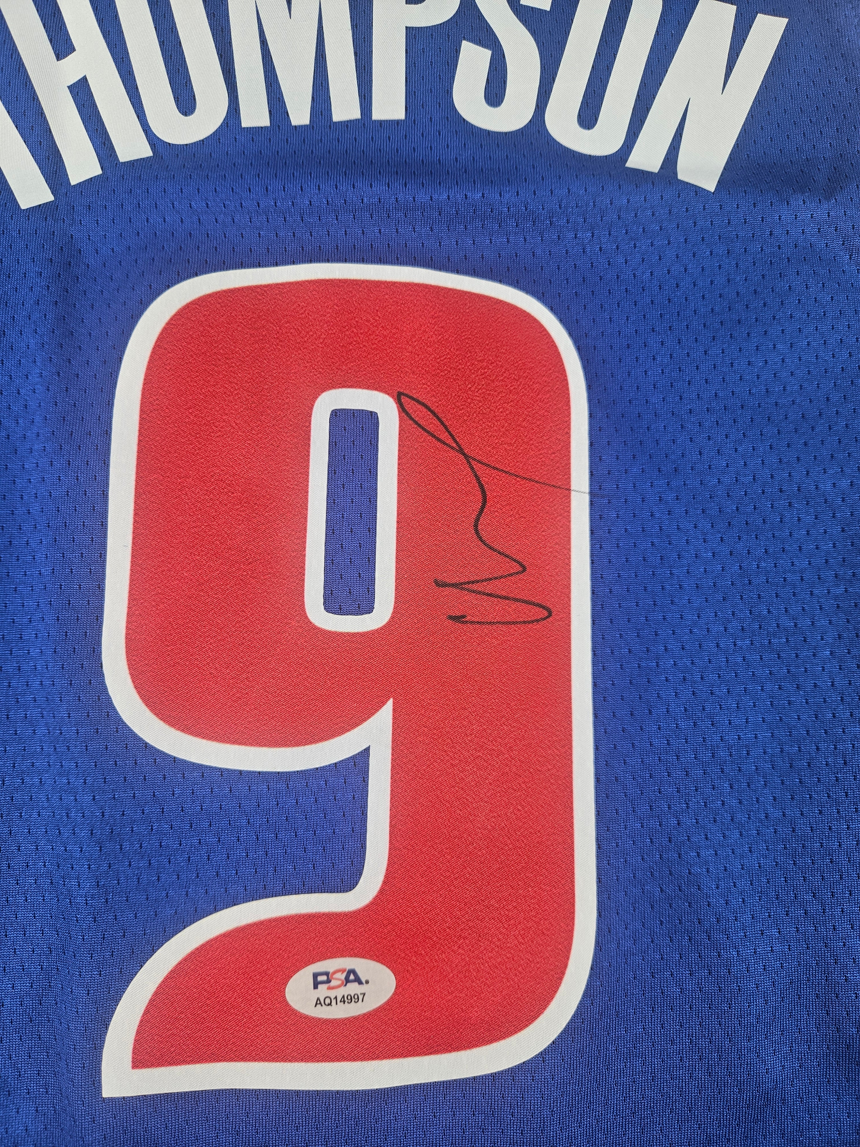Ausar Thompson Signed Autographed Detroit Pistons Blue Jersey PSA Certified