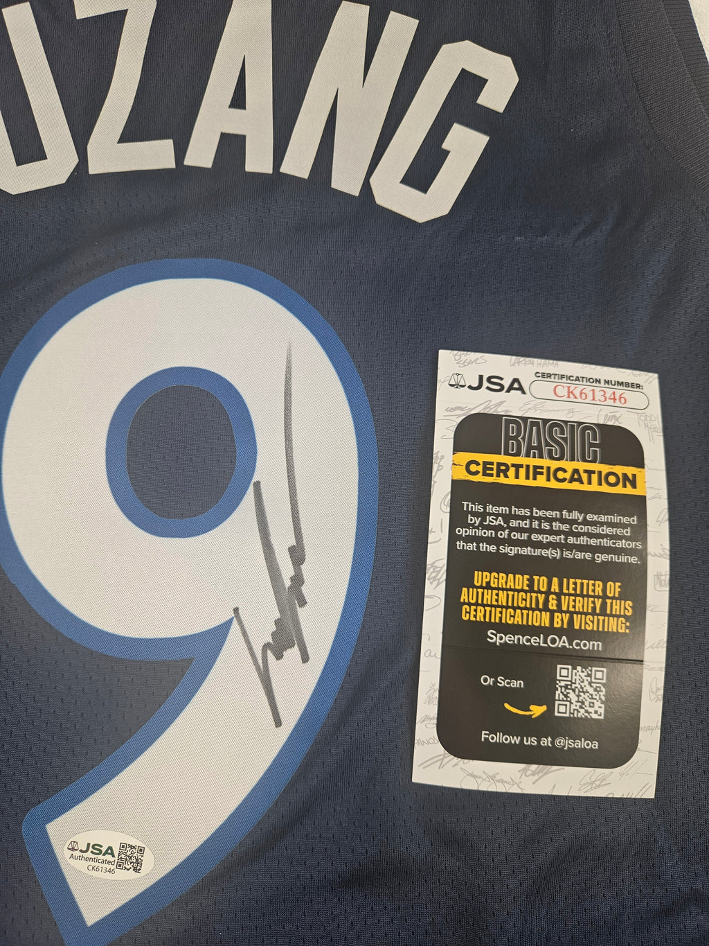 Johnny Juzang Signed Autographed Minnesota Timberwolves Jersey JSA COA