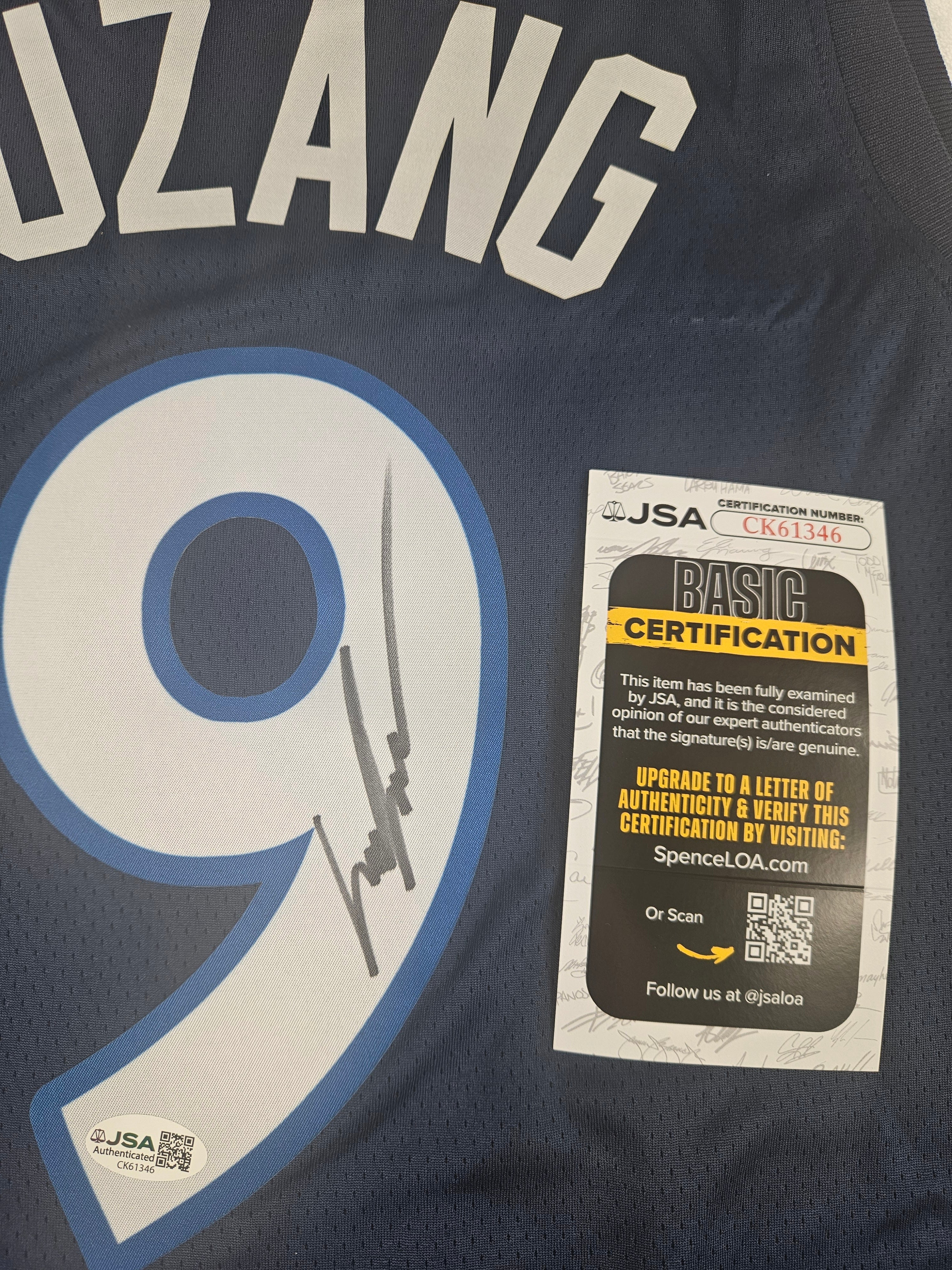Johnny Juzang Signed Autographed Minnesota Timberwolves Jersey JSA COA