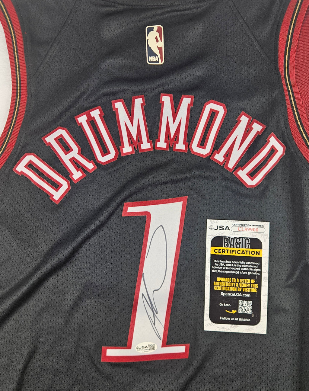Andre Drummond Signed Autographed Philadelphia 76ers Jersey JSA COA