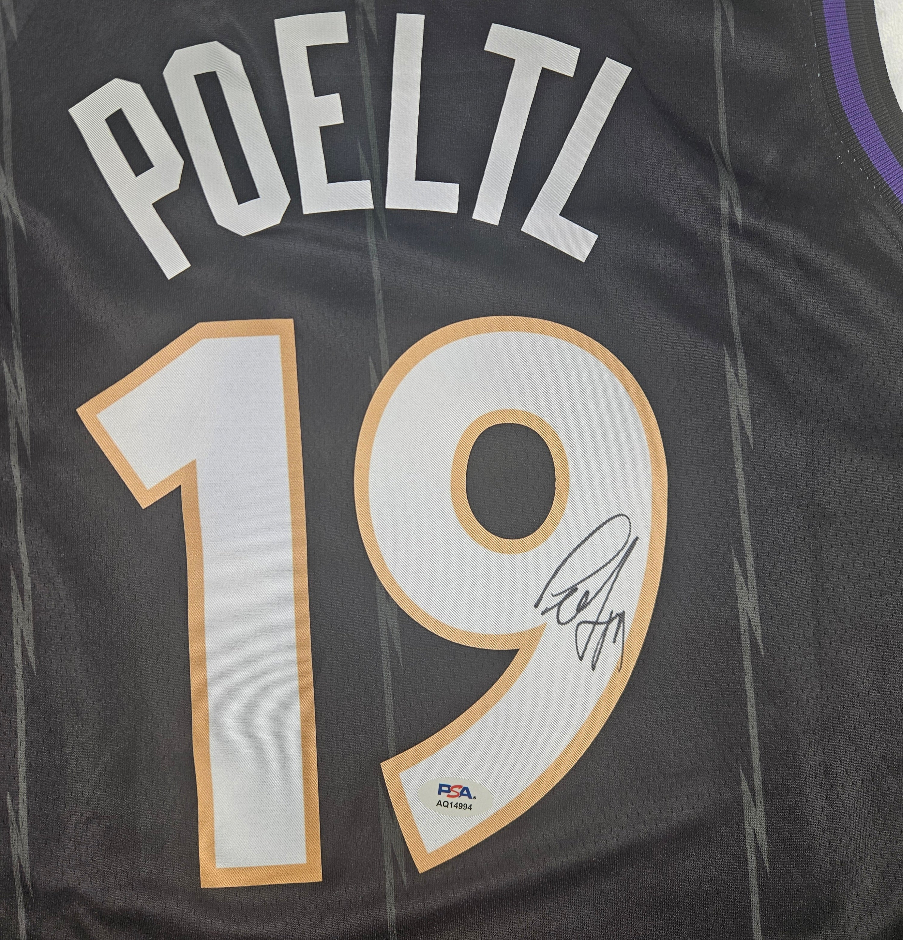 Jakob Poeltl Signed Autographed Toronto Raptors Jersey PSA Certified