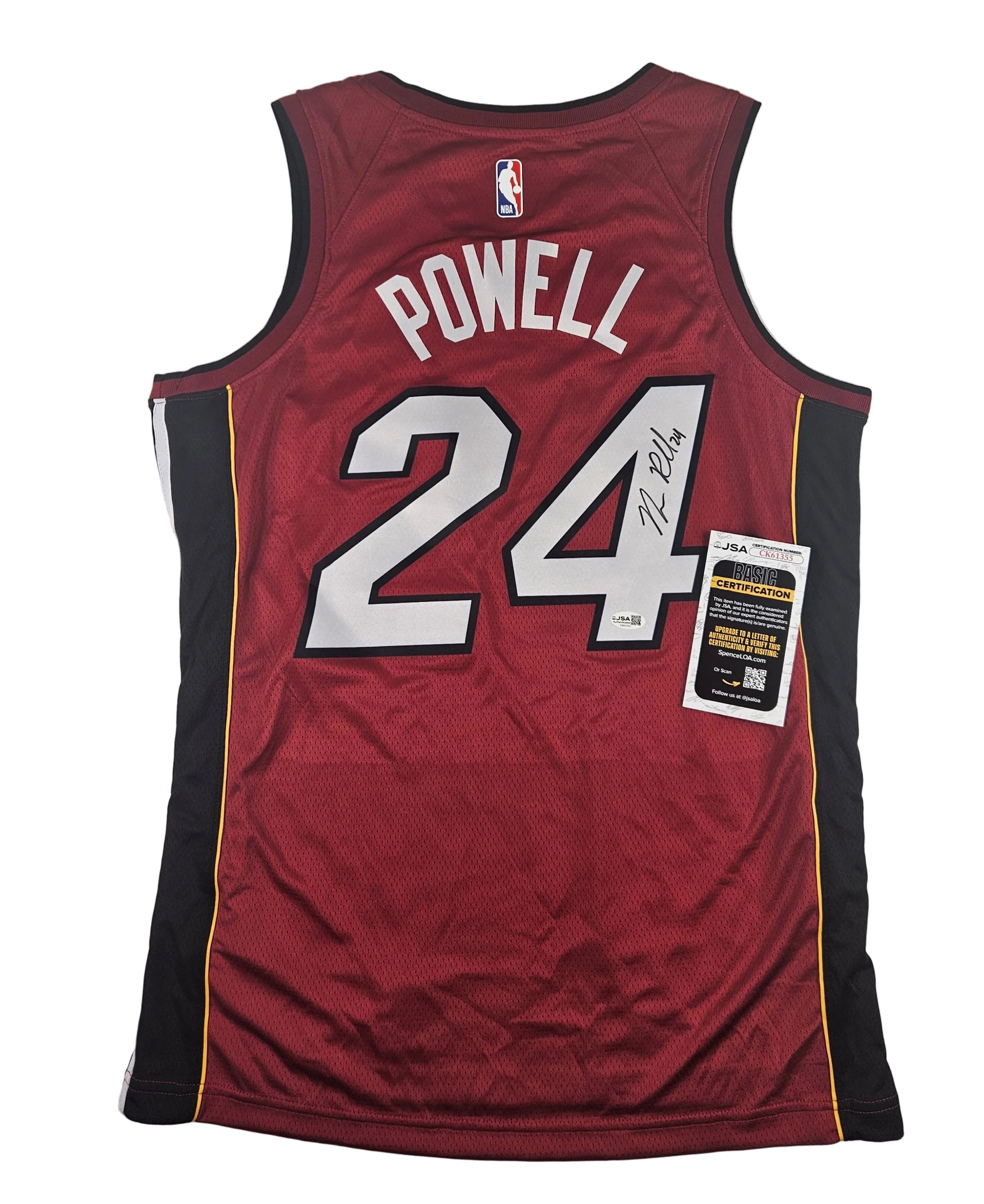 Norman Powell Signed Autographed Miami Heat Jersey JSA COA