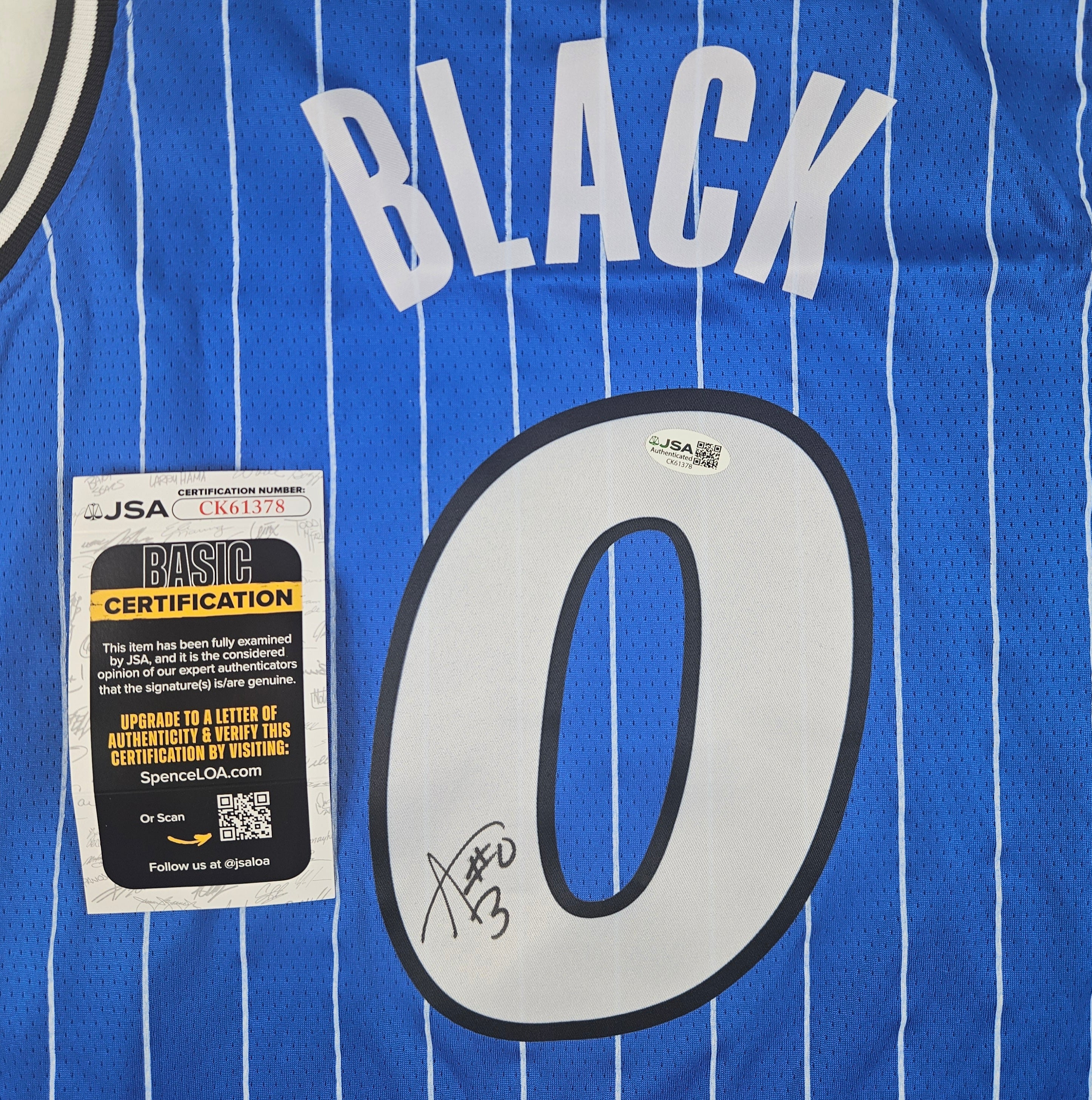 Anthony Black Signed Autographed Orlando Magic Jersey JSA COA