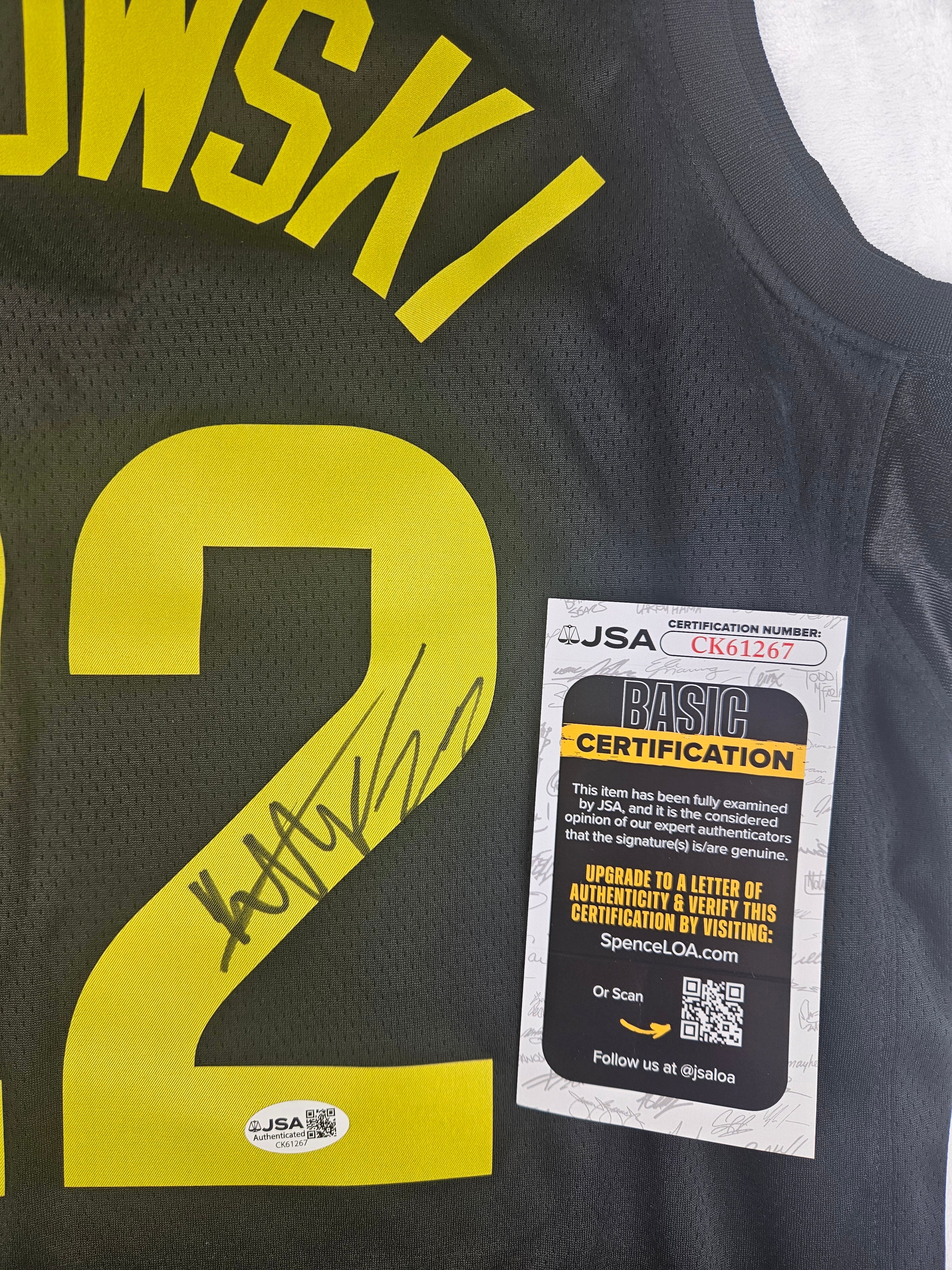 Kyle Filipowski Signed Autographed Utah Jazz Jersey JSA COA