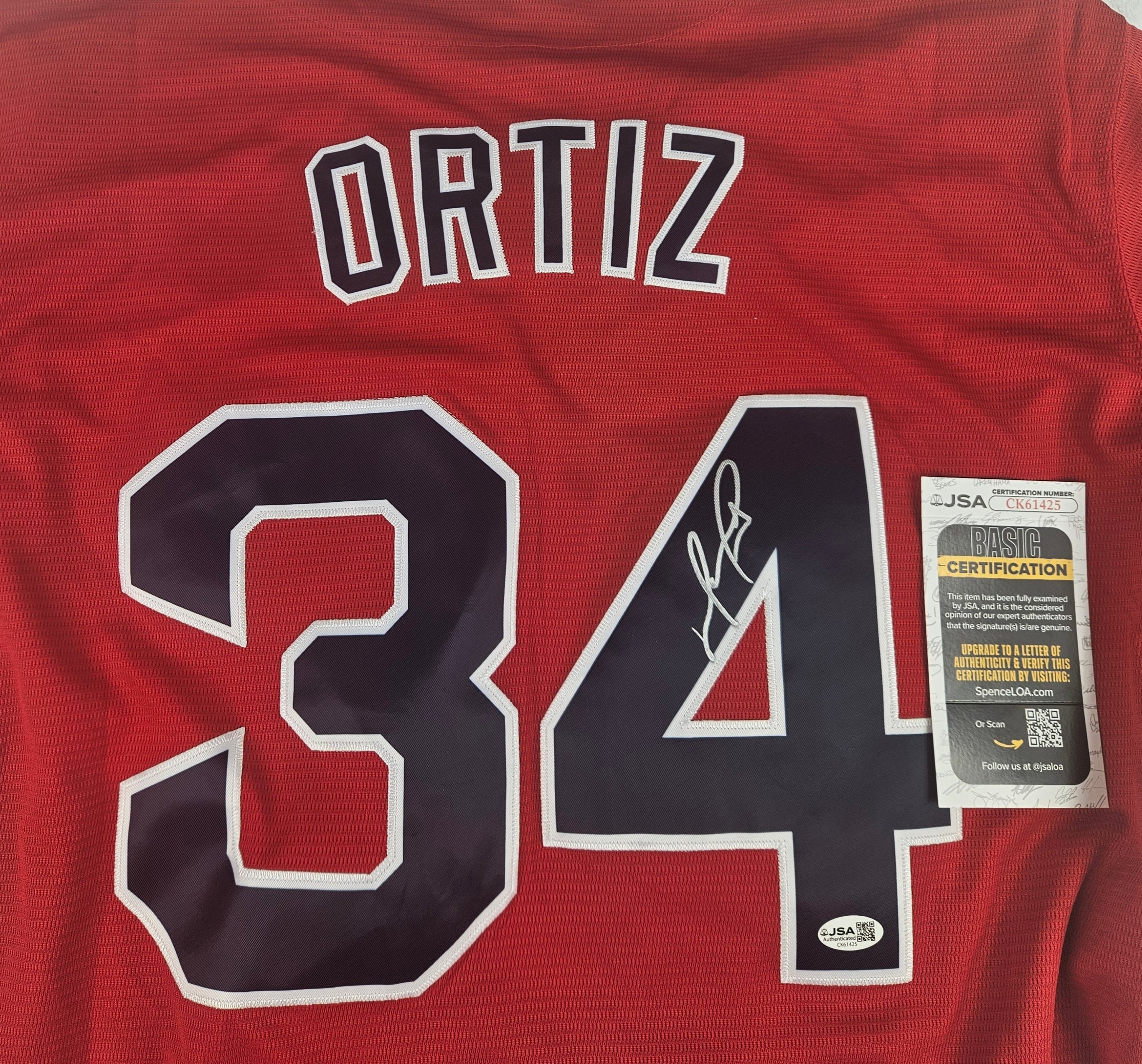 David Ortiz Signed Autographed Boston Red Sox Jersey JSA COA
